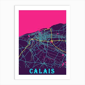 Calais Map Poster 1 Art Print