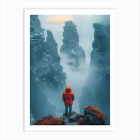 Man Standing On A Cliff Art Print