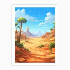 Sahara Desert Cartoon 2 Art Print