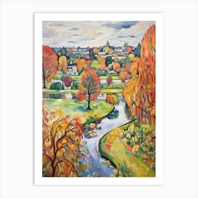 Autumn Gardens Painting Blenheim Palace Gardens 1 Art Print