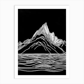 Ben Wyvis Mountain Line Drawing 1 Art Print