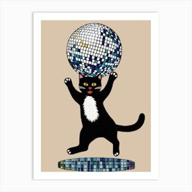 Disco Cat 6 Art Print