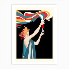 Psychedelic Art Nouveau Illustration Art Print