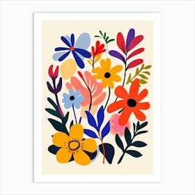 Flowers On A White Background 9 Art Print