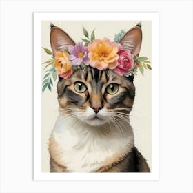 Balinese Javanese Cat With Flower Crown (25) Art Print