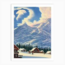 Shymbulak, Kazakhstan Ski Resort Vintage Landscape 2 Skiing Poster Art Print