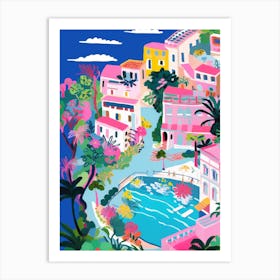 Amalfi Coast, Italy Colourful View 7 Art Print