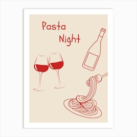 Pasta Night Poster Art Print