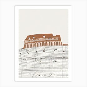 Colosseum Rome Boho Landmark Illustration Art Print