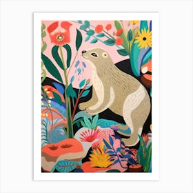 Maximalist Animal Painting Otter Art Print