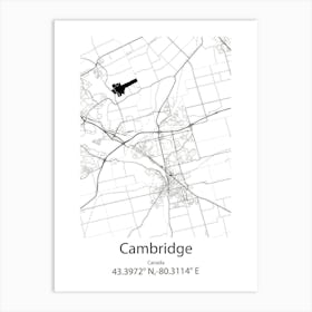 Cambridge,Canada Minimalist Map Art Print