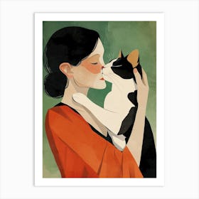 Kitty I love you cat and woman Art Print