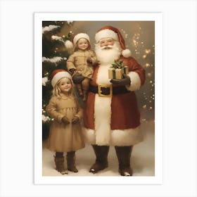 Santa Claus With Children 4 Art Print