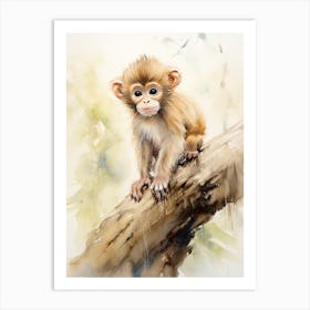 Monkey Painting Painting Watercolour 3 Art Print