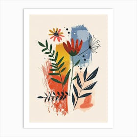 Nostalgic Lines Beneath Golden Hues Mid Century Style Art Print