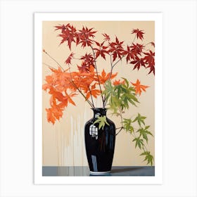 Bouquet Of Japanese Maple Flowers, Autumn Fall Florals Painting 3 Art Print