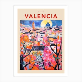 Valencia Spain 3 Fauvist Travel Poster Art Print