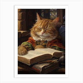Sleeping Alchemist Cat 2 Art Print