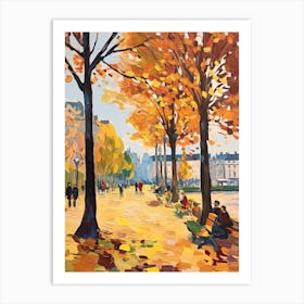 Autumn Gardens Painting Tuileries Garden France 3 Art Print