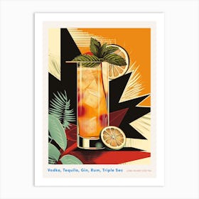 Art Deco Long Island Iced Tea Poster Art Print