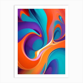 Abstract Colorful Waves Vertical Composition 12 Art Print