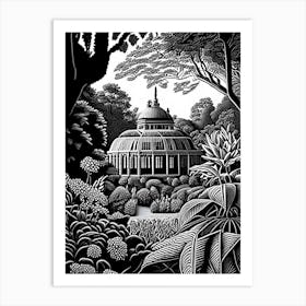 Fairmount Park Horticultural Center, 1, Usa Linocut Black And White Vintage Art Print