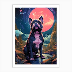 French Bulldog In The Moonlight Art Print