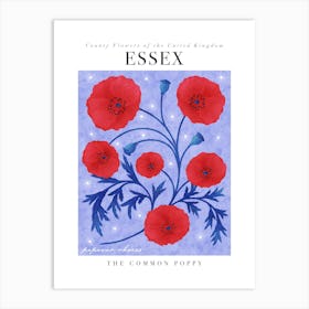 County Flower of Essex Common Poppy Art Print