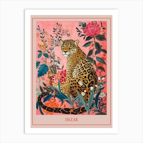 Floral Animal Painting Jaguar 1 Poster Art Print