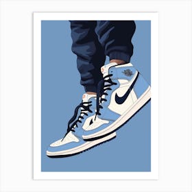 My Retro Blue Jordan Art Print