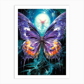 Butterfly In The Moonlight Art Print