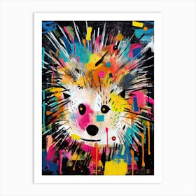 Art in the Urban Wild: Hedgehog Basquiat style Art Print