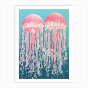 Irukandji Jellyfish Washed Illustration 4 Art Print