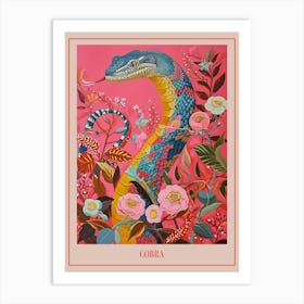 Floral Animal Painting Cobra 8 Poster Art Print