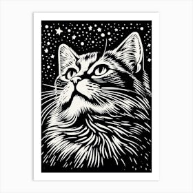 Galactic Glimmers, Psychedelic Cats series Art Print