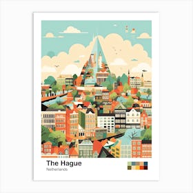 The Hague, Netherlands, Geometric Illustration 2 Poster Art Print