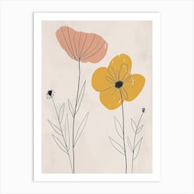 Kampala Flower Market Boho Minimalist Style 1 Art Print