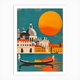 Abstract Venice poster illustration 3 Art Print