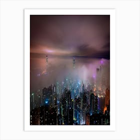 Hong Kong At Night Art Print