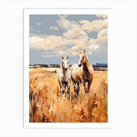 Horses Painting In Tuscany, Italy 1 Art Print