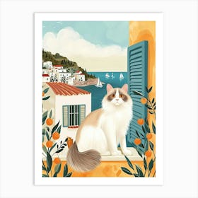 Ragdoll Cat Storybook Illustration 2 Art Print