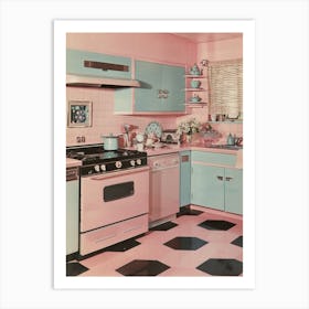 Kitsch Vintage Pastel Kitchen 4 Art Print