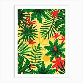 Tropical Leaves Seamless Pattern 11 Art Print