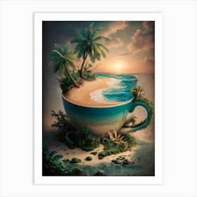 Coffee Cup Island Art Print