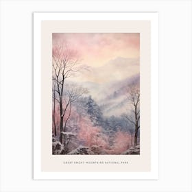 Dreamy Winter National Park Poster  Great Smoky Mountains Nationial Park United States 3 Art Print