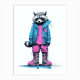 Raccoon Wearing Boots 2 Art Print