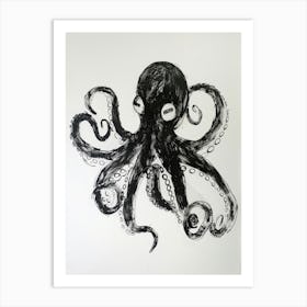 B&W Octopus Art Print