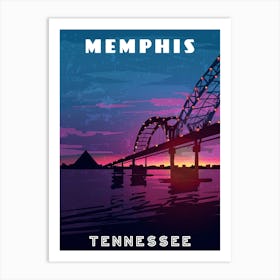 Memphis, Tennessee, USA — Retro travel minimalist poster Art Print