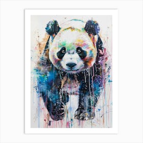 Giant Panda Colourful Watercolour 2 Art Print