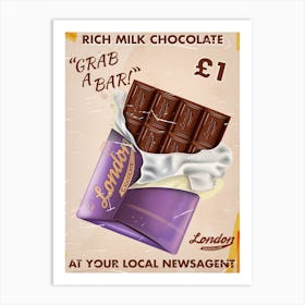 Rich Milk Chocolate Grab A Bar Commercial  Art Print